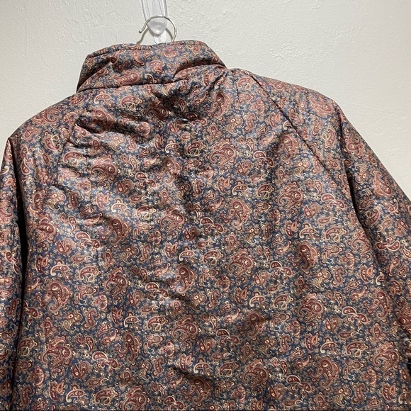 Vintage LAVENIR Full Zip Blue Paisley Puffy Insulated Nylon Jacket - Picture 4 of 8